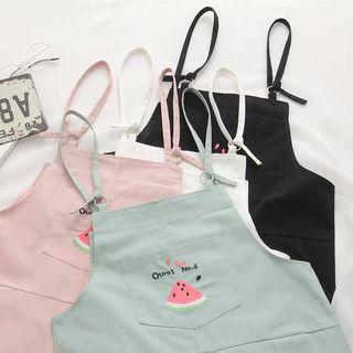 Embroidered Spaghetti Strap Short Dungaree
