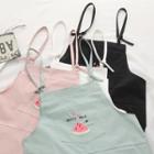 Embroidered Spaghetti Strap Short Dungaree