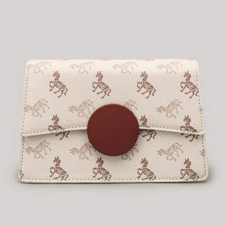 Horse Print Flap Crossbody Bag