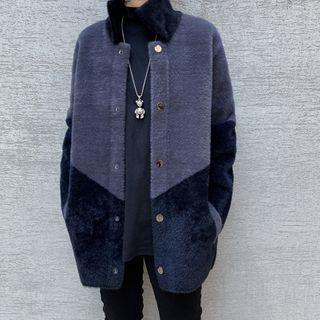Turtle-neck Color-block Jacket