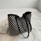 Checkerboard Tote Bag Checkerboard - Almond & Black - One Size