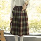Plaid Accordion Pleat Skirt