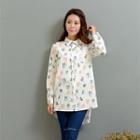 Owl Print Dip Back Shirt