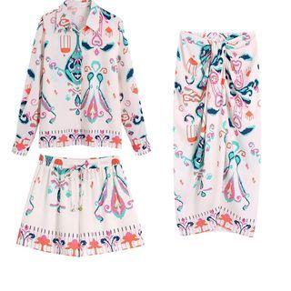 Retro Print Shirt / Shorts / Midi Skirt