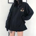 Mountain Print Pullover Black - One Size