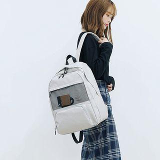 Plain Mesh Panel Backpack