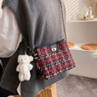 Tweed Plaid Crossbody Bag