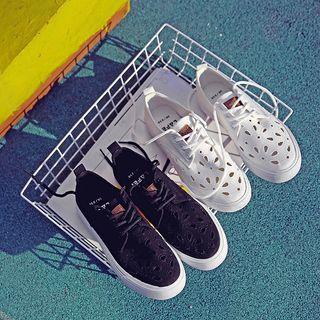 Cutout Lace-up Sneakers