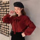 Double Collared Tie-neck Blouse