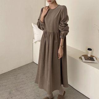 High-waist Corduroy Long Dress