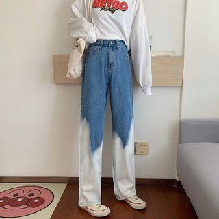 High-waist Gradient Straight Cut Jeans