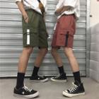 Couple Matching Contrast Strap Cargo Shorts