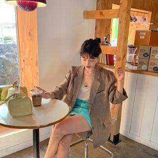 Single-breasted Linen Boyfriend Blazer