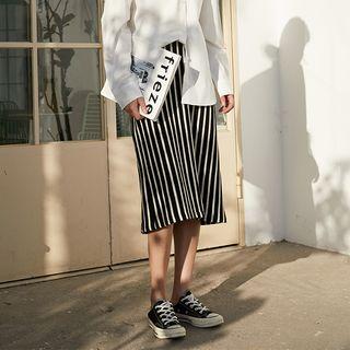 Striped Midi H-line Skirt