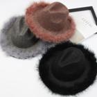 Furry Trim Fedora Hat