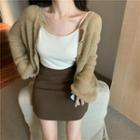 Cardigan / Mini A-line Skirt / Spaghetti Strap Top