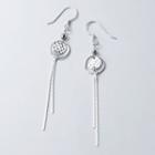 Circle Chain Dangle Earring 1 Pair - Silver - One Size