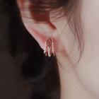 Layered Rhinestone Hoop Earring / Clip-on Earring