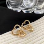Alloy Interlocking Heart Earring 1 Pair - Gold - One Size