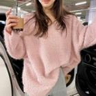 Furry-knit Oversize Sweater