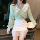 Lace Panel Sweater / Lace Skirt