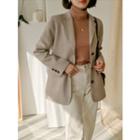 Wool Blend Handmade Long Blazer