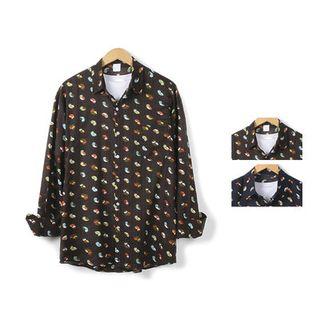 Long-sleeve Pattern-printed Shirt