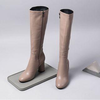 Chunky Heel Tall Riding Boots