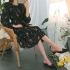 Tie-waist Floral Midi Dress