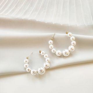 Beaded Earring 925 Sterling Silver - White - One Size