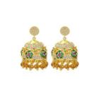 Fashion And Elegant Plated Gold Vintage Wind Chime Tassel Earrings With Cubic Zirconia Golden - One Size