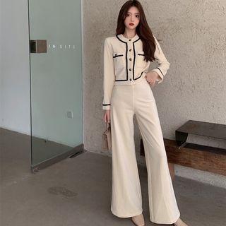Color-block Blazer / Wide Leg Pants
