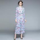 Floral Wide-leg Jumpsuit With Sash