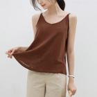 Flared Linen Blend Camisole Top