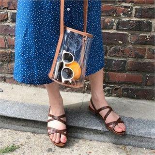Cross-strap Perforated Sandals