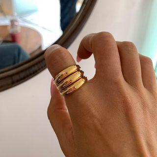 Layered Chunky Ring Gold - One Size