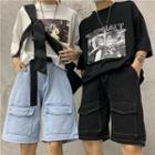 Couple Matching Pocket-front Denim Shorts