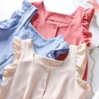 Ruffle Sleeveless Square Neck Blouse