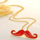 Beard Necklace Red - One Size