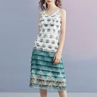 Layered Spaghetti Strap Midi Dress