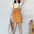 Set: Short-sleeve T-shirt + A-line Suspender Dress