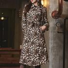 Leopard Midi Coat Dress