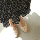 Ruffle-hem Patterned Chiffon Midi Skirt