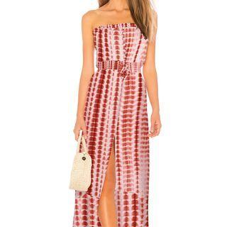 Printed Front-slit Tube Dress