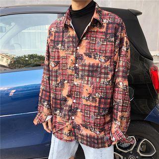 Printed Long-sleeved Shirt As Shown In Figure - One Size