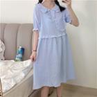 Short-sleeve Ruffle Trim Polo Shirt / Shorts / Sleep Dress / Set