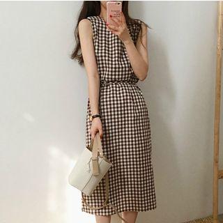 Plaid Midi Tank Dress