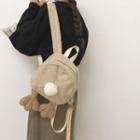 Fleece Zip Backpack Khaki - One Size