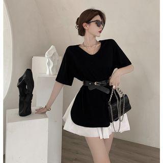 Short-sleeve T-shirt / A-line Dress / Belt