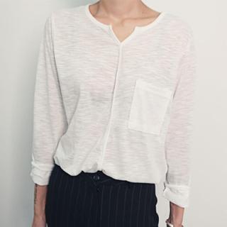 Pocket-front Open-placket Top